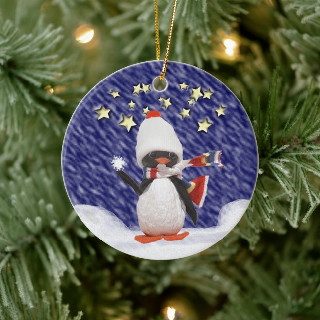 Penguin Christmas Paradise Ceramic Tree Decoration (Tree)