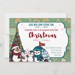 Penguin Christmas Party – Festive Family Fun Invitation