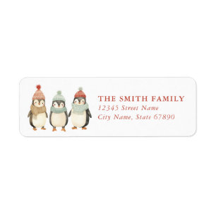 Penguin Christmas Return Address Labels