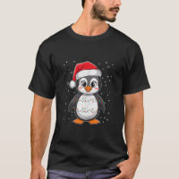 Penguin Christmas Santa Hat Festive Lights Costume