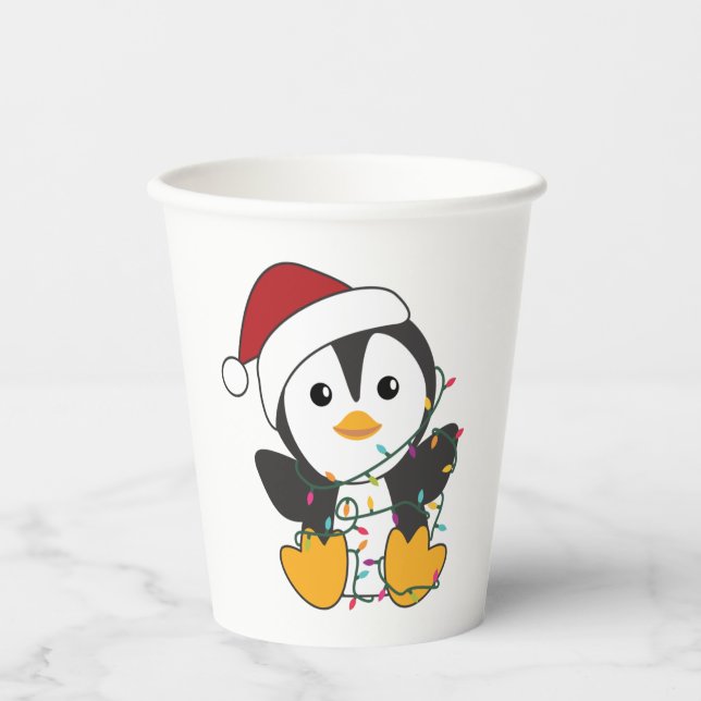 Penguin Christmas Snow Winter Animals Penguins Adu Paper Cups (Front)