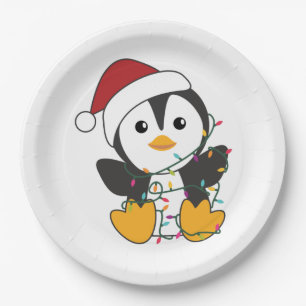 Penguin Christmas Snow Winter Animals Penguins Adu Paper Plate