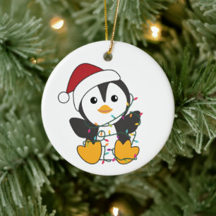 Penguin Christmas Snow Winter Animals Penguins Ceramic Tree Decoration