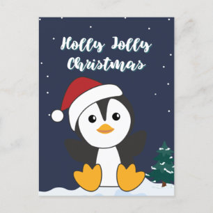 Penguin Christmas Snow Winter Animals Penguins Hol Holiday Postcard