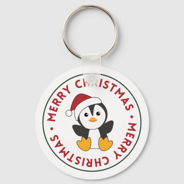 Penguin Christmas Snow Winter Animals Penguins Key Key Ring (Front)