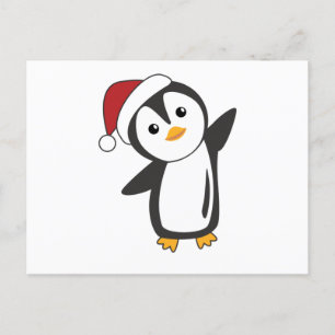 Penguin Christmas Snow Winter Animals Penguins Postcard