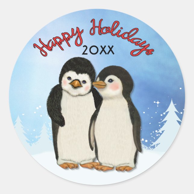 Penguin Christmas Sticker (Front)