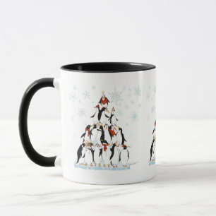 Penguin Christmas Tree Fun Holiday Cartoon Mug