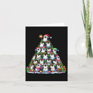 Penguin Christmas Tree Funny Penguin Xmas  Card
