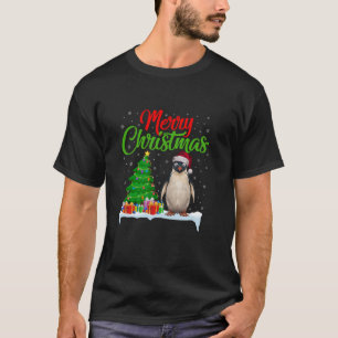 Penguin Christmas Tree Lights Funny Xmas Penguin L T-Shirt
