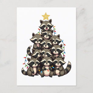 Penguin Christmas Tree Merry Christmas Xmas Invitation Postcard