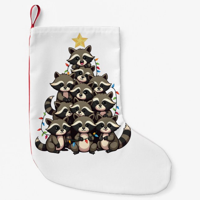 Penguin Christmas Tree Merry Christmas Xmas  Small Christmas Stocking (Front)