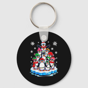 Penguin Christmas Tree Penguin Lover Xmas For Men Key Ring