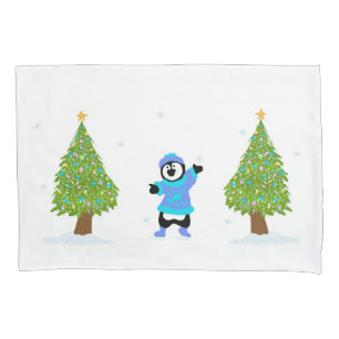 Penguin Christmas Tree Pillowcase