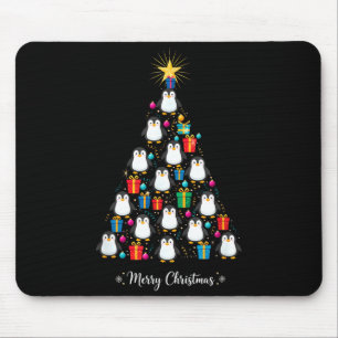 Penguin Christmas Tree Xmas Day Holiday Men & Mouse Mat