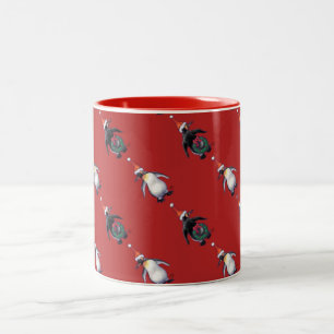 Penguin Christmas Two-Tone Coffee Mug