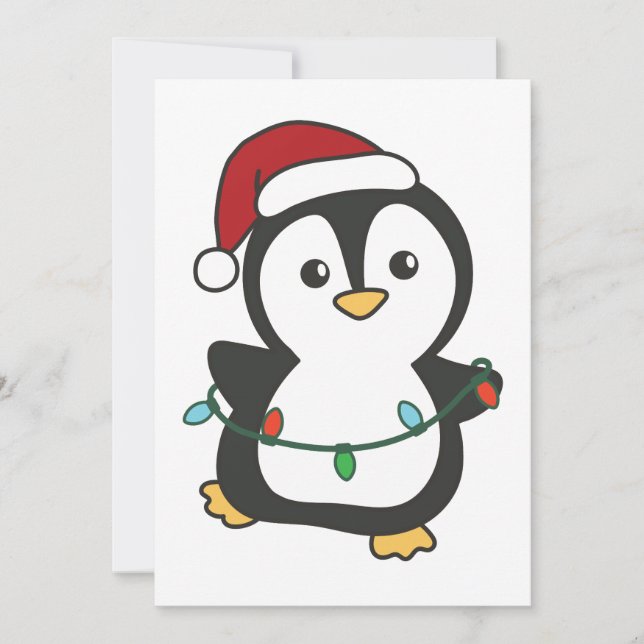 Penguin Christmas Winter Animals Holiday Penguines Card (Front)