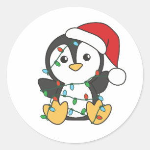 Penguin Christmas Winter Animals Holiday Penguines Classic Round Sticker