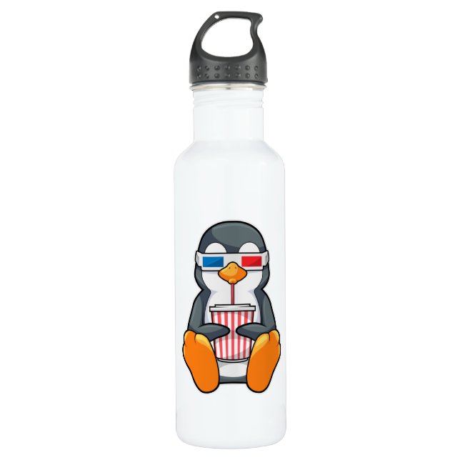 Penguin Cinema Glasses Drinking cup 710 Ml Water Bottle (Front)