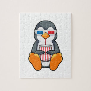 Penguin Cinema Glasses Drinking cup Jigsaw Puzzle