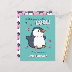 Penguin Classroom Valentine Cute Kids Card
