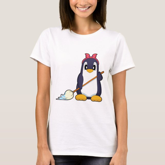 Penguin Cleaner Mop Cleaning T-Shirt (Front)