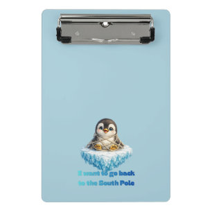 Penguin Climate Change Conservation Design Mini Clipboard