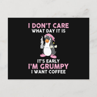 Penguin coffee postcard