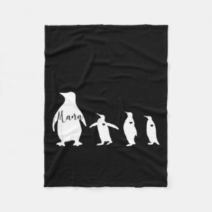 Penguin colony mama and baby mother's day fleece blanket