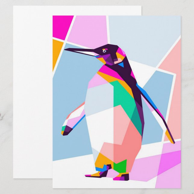 Penguin Colour Geometric | Art Gift (Front/Back)