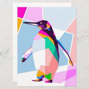 Penguin Colour Geometric Art Gift