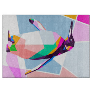 Penguin Colour Geometric   Art Gift Cutting Board