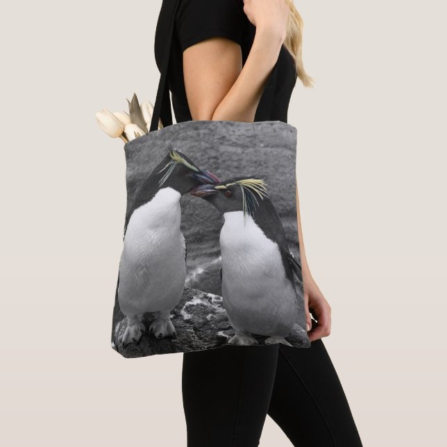 Penguin Colour Splash Tote Bag (Close Up)