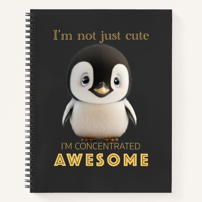 Penguin Concentrated Awesome Cute Adorable Funny Notebook (Front)