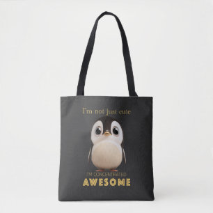 Penguin Concentrated Awesome Cute Adorable Funny Tote Bag