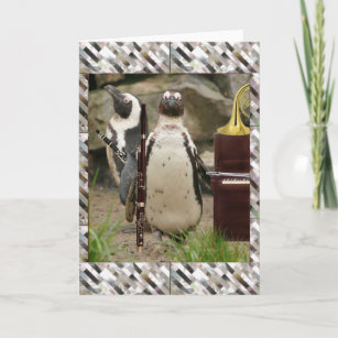 Penguin Concert, Winds and Piano Card