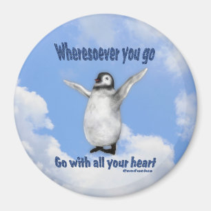 Penguin Confucius Inspirational Quote Magnet