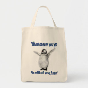 Penguin Confucius Inspirational Quote Tote Bag