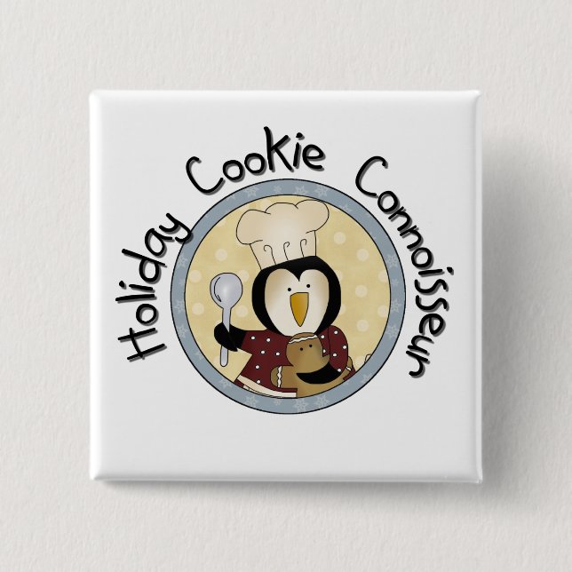 Penguin Cookie Connoisseur T-shirts and Gifts 15 Cm Square Badge (Front)