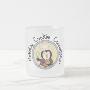 Penguin Cookie Connoisseur T-shirts and Gifts Frosted Glass Coffee Mug