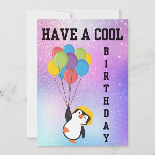 PENGUIN COOL HAPPY BIRTHDAY CARD (Front)
