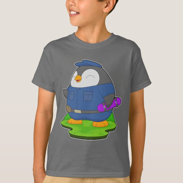 Penguin Cop Skateboard Police T-Shirt (Front)