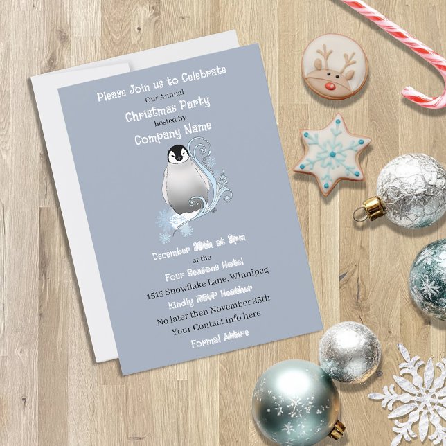 Penguin Corporate Christmas Party Invitation (Creator Uploaded)