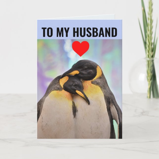 PENGUIN COUPLE HUSBAND BIRTHDAY Greeting Card (Front)