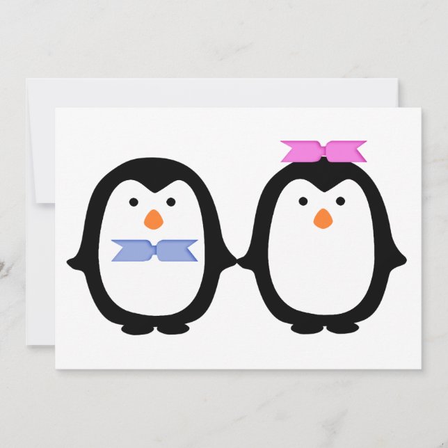 Penguin Couple Invitation (Front)