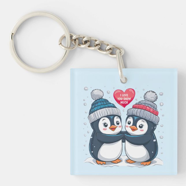 Penguin Couple Key Ring (Front)