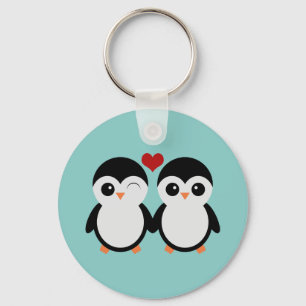Penguin couple key ring