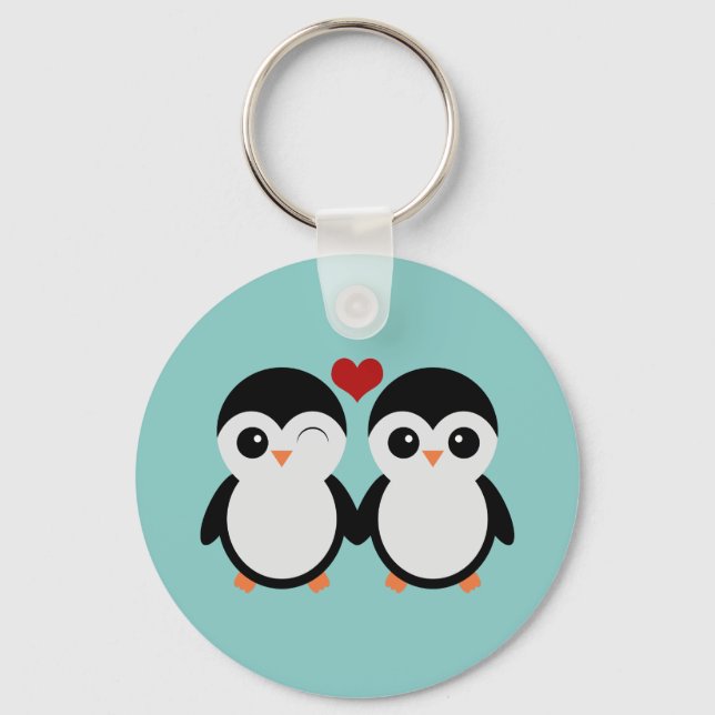 Penguin couple key ring (Front)
