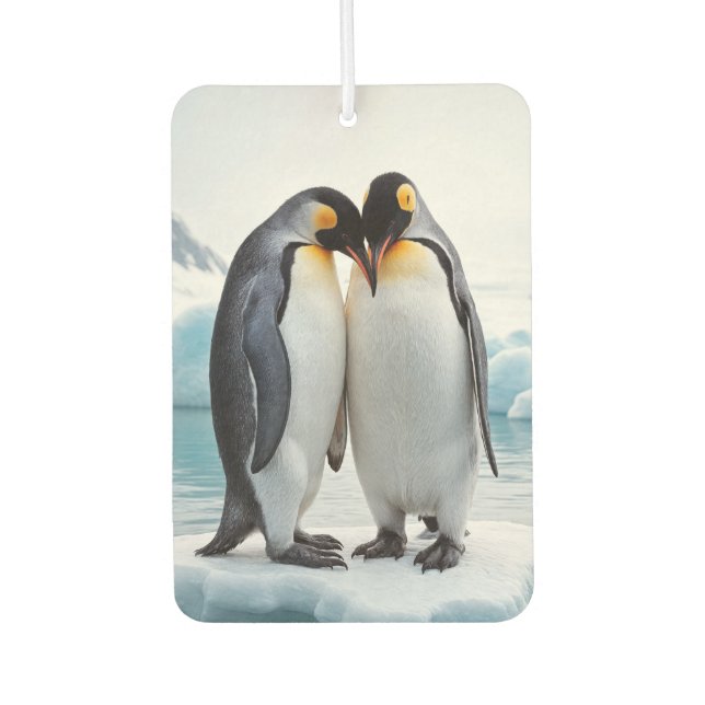Penguin Couple On An Iceberg Car Air Freshener (Front)