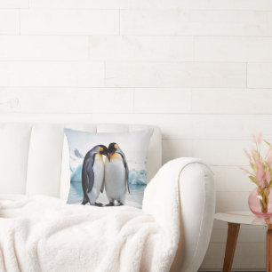 Penguin Couple On An Iceberg Cushion